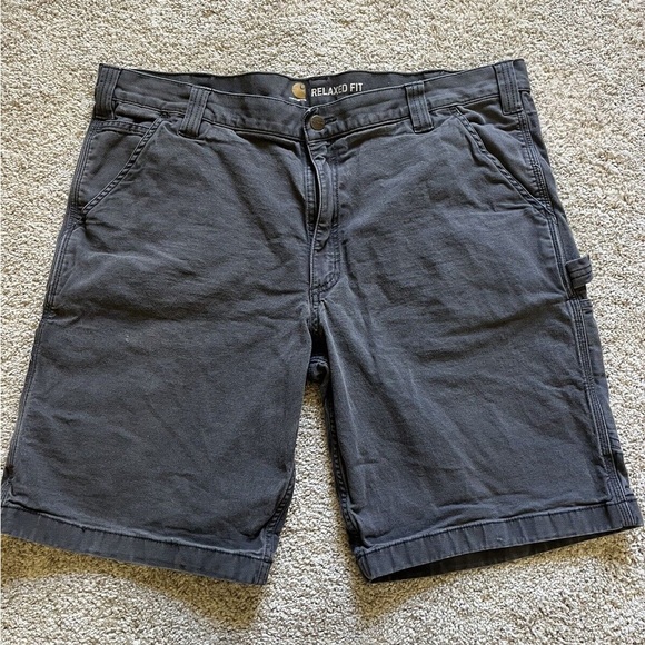 Carhartt Men’s Size 40 Carpenter Relaxed Fit Gray Work Wear Shorts 10” Inseam - Picture 1 of 12